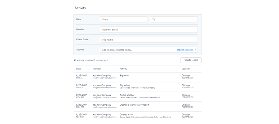 Navigate the console - activity