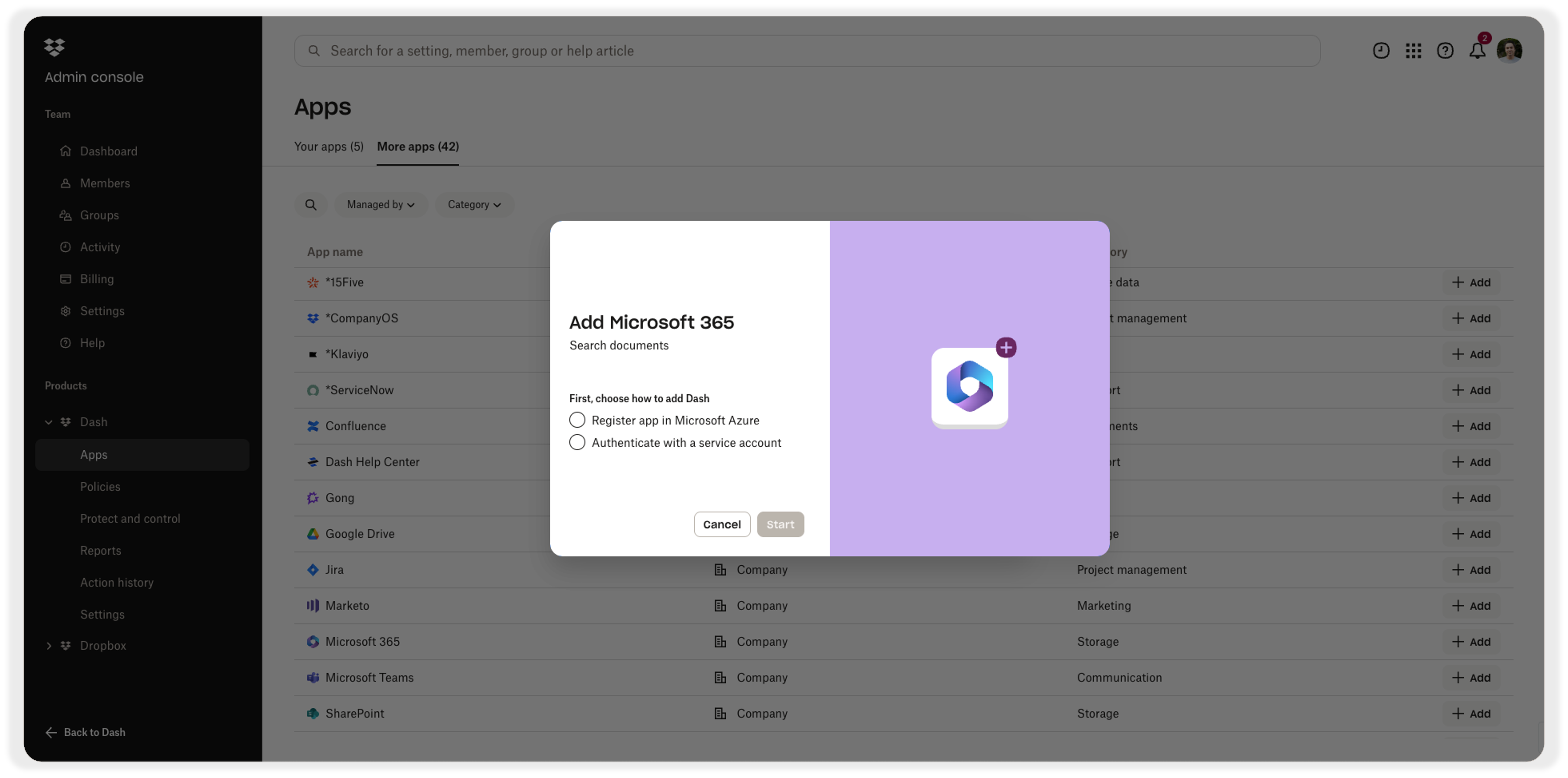 Dash Admin QSG - Configure connected apps in Dash - image 2