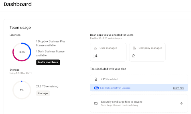 Dashboard - Navigate the console