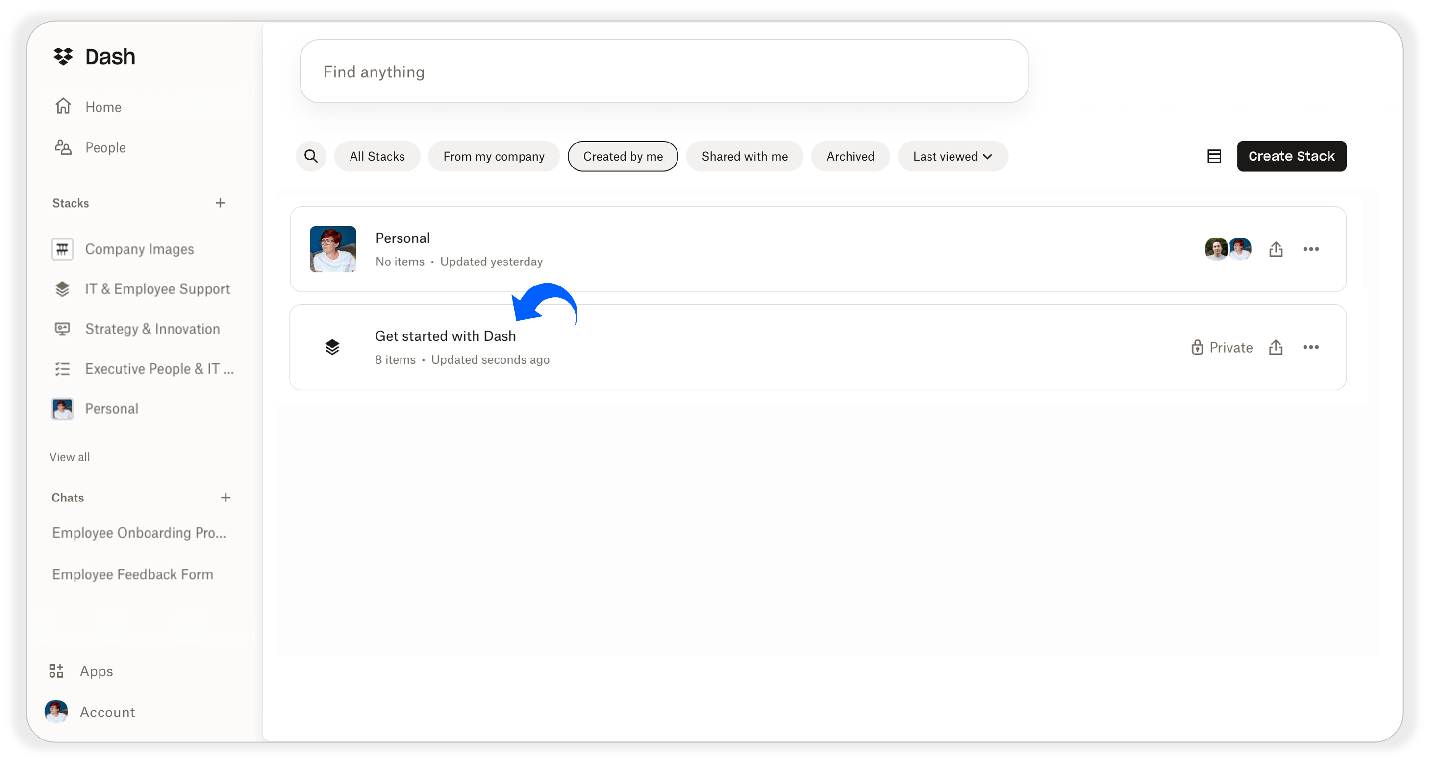 Dash Team Member QSG - Creating a stack to organize your work - image 2
