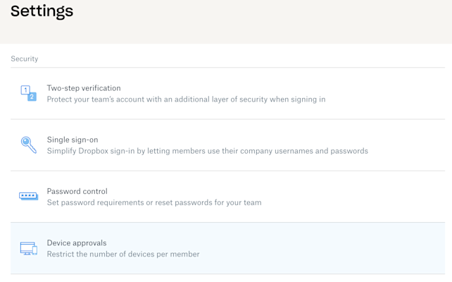 Configure your admin console - Limiting devices