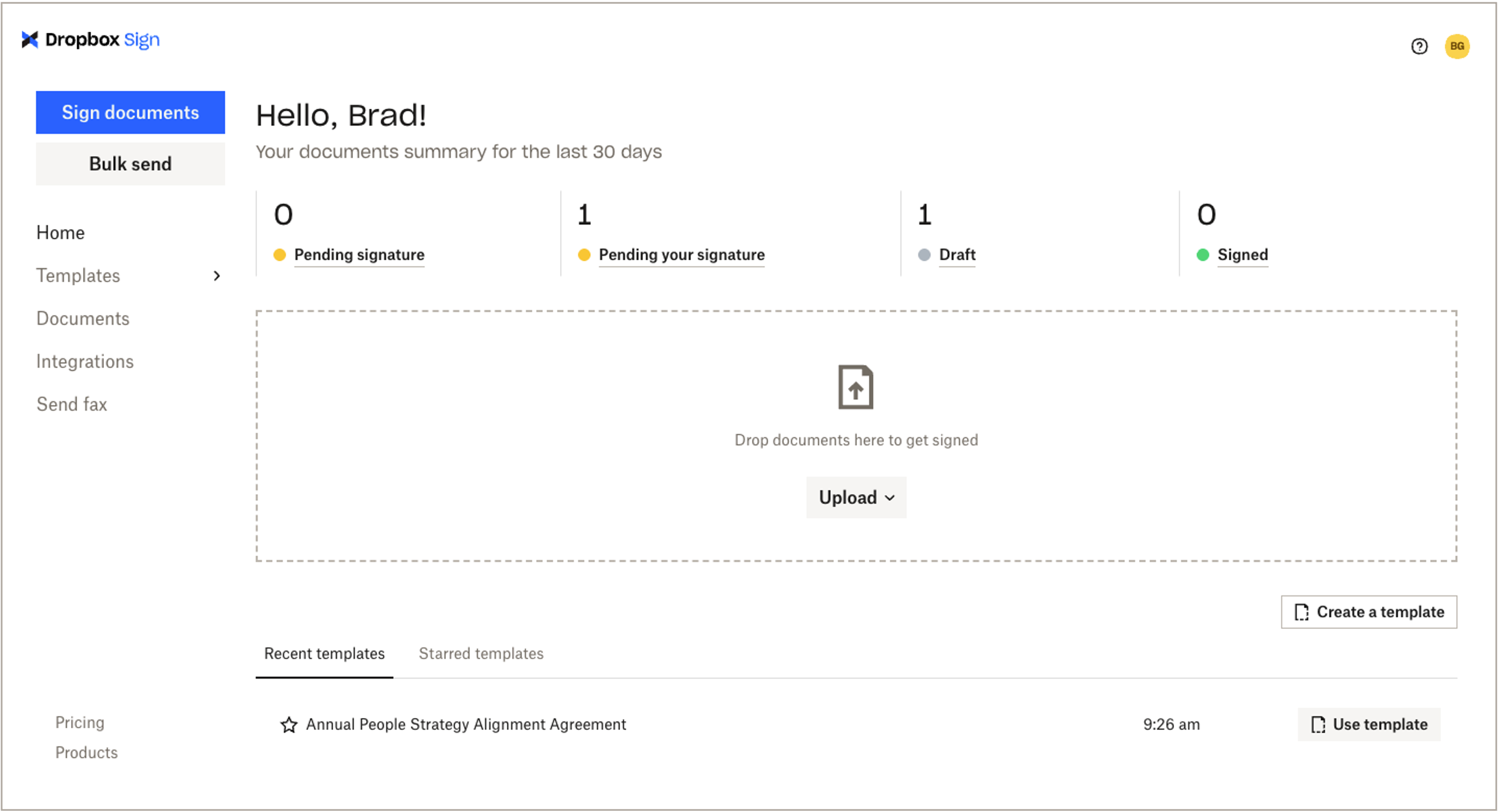 Dropbox Sign - homepage