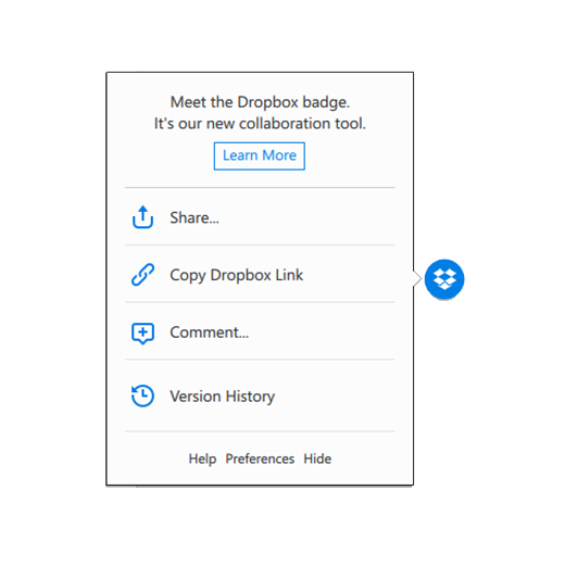Take quick action with the Dropbox badge - Dropbox business tips & tricks