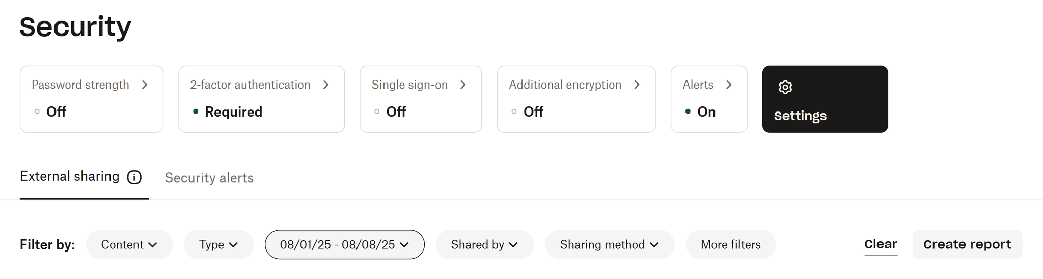 Admin - Navigate the console - Security