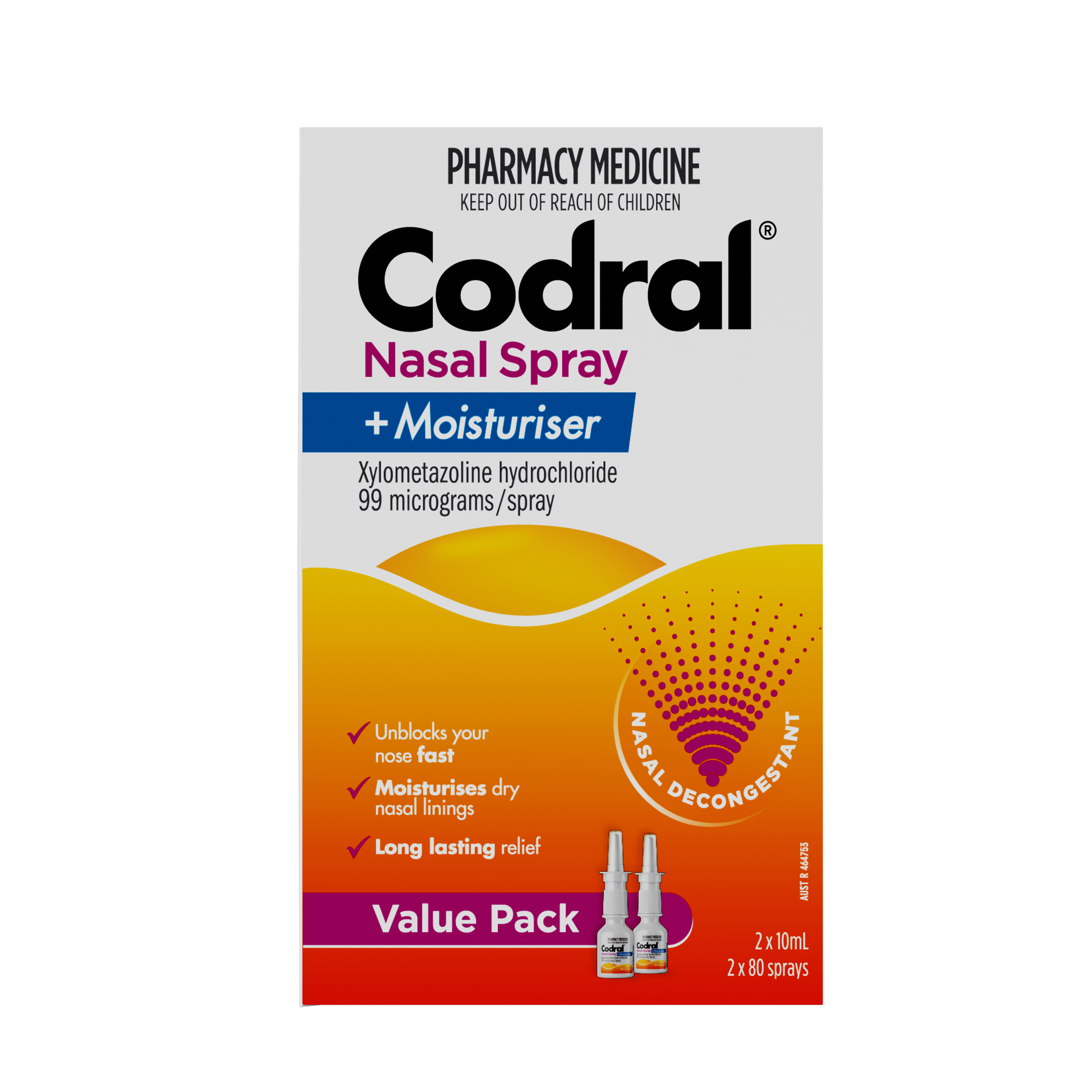 Codral Nasal Spray Xylo Twin Pack 2x10mL