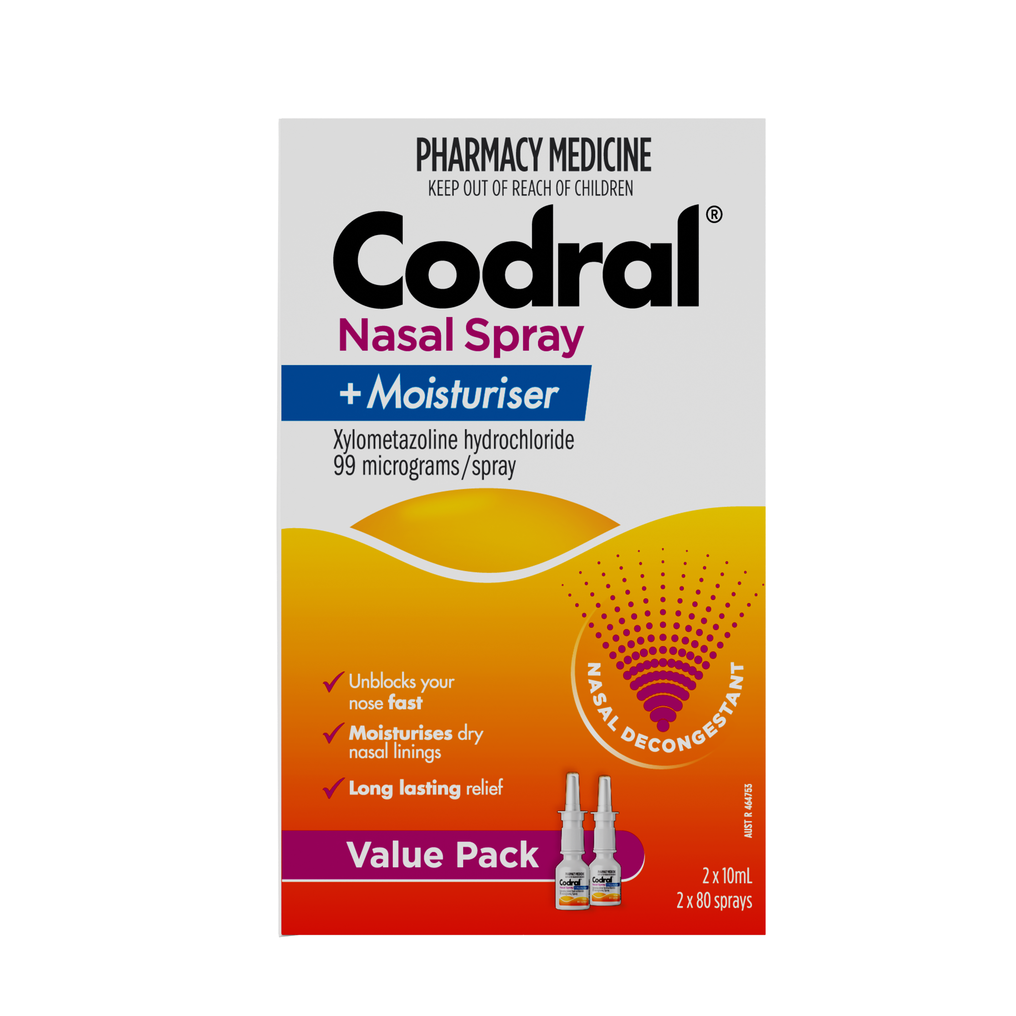 Codral Nasal Spray Xylo Twin Pack 2x10ml