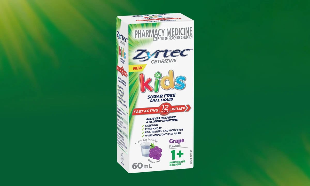 Zyrtec Kids Antihistamine Allergy & Hayfever Oral Liquid Grape