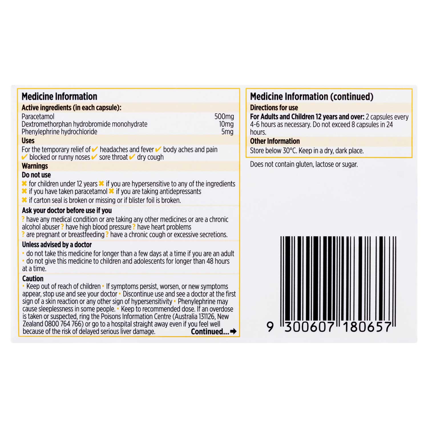 Codral Cold & Flu + Dry Cough image 3