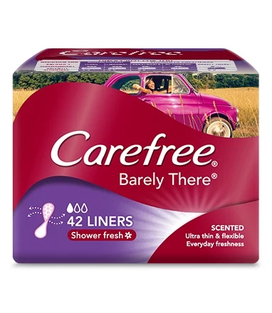 CAREFREE® BARELY THERE® Scented Shower Fresh Liners image 3