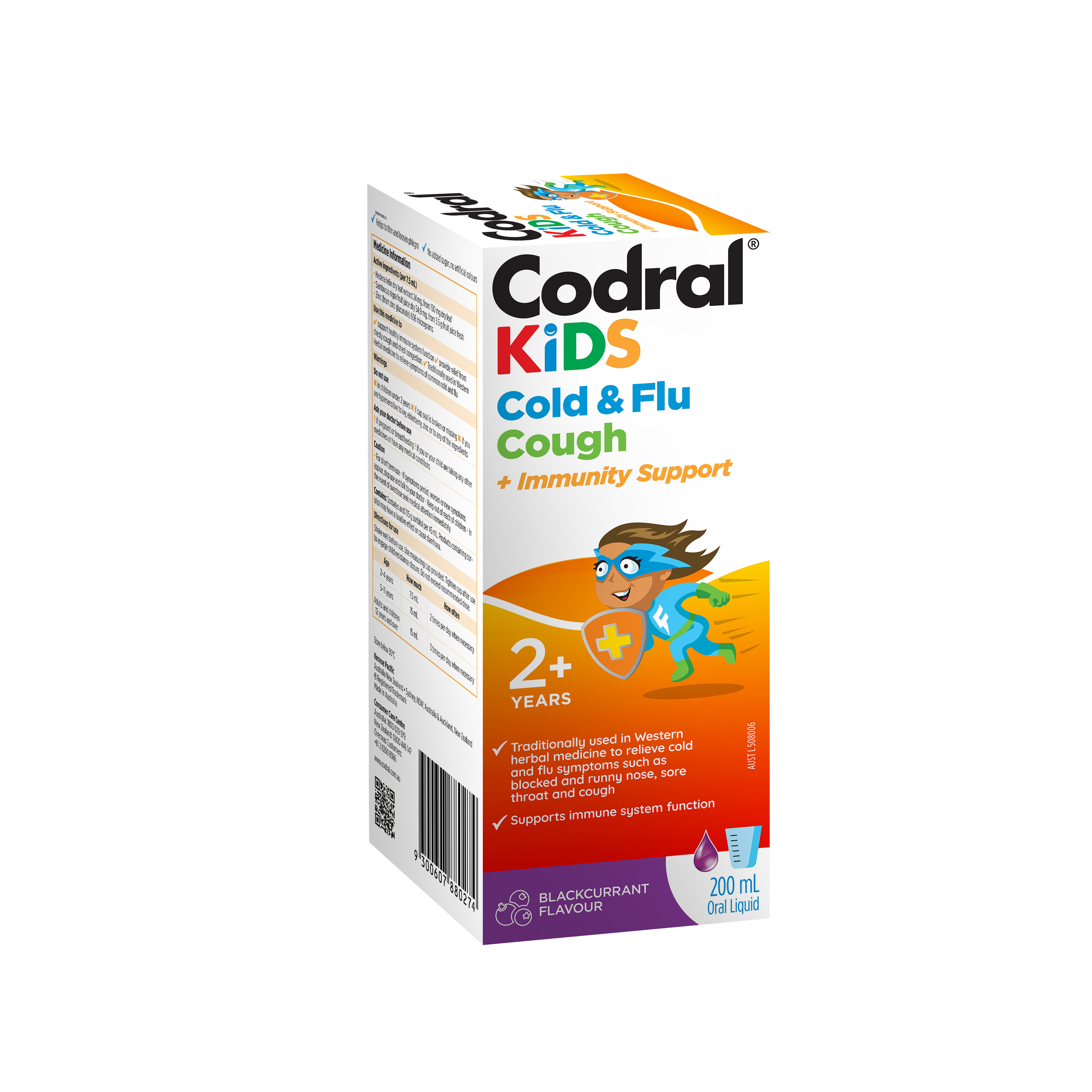 Codral Kids Cold & Flu Cough + Immunity Support 