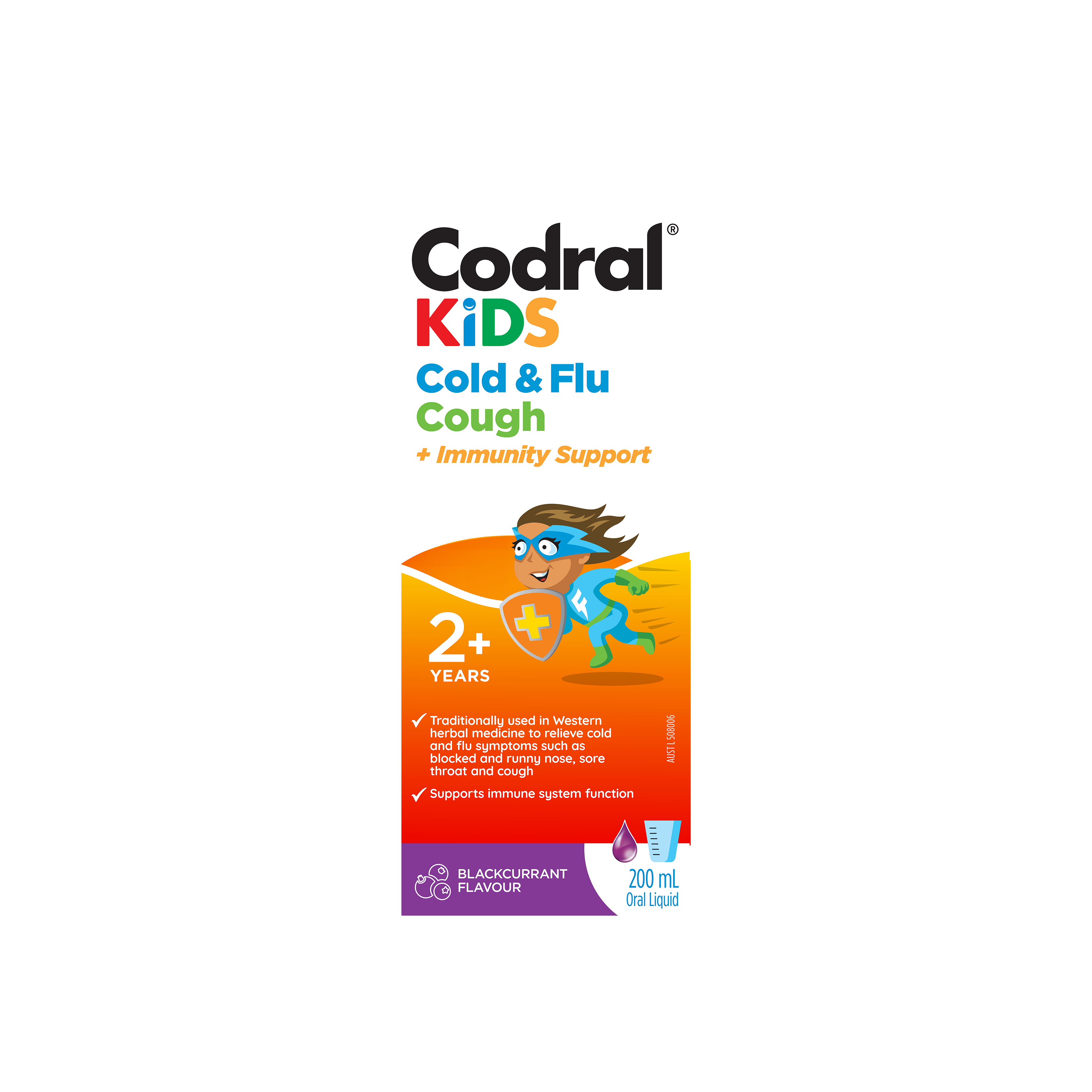 Codral Kids Cold & Flu Cough + Immunity Support