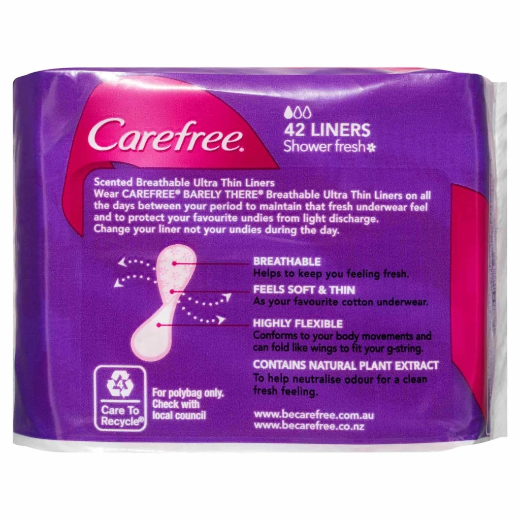 CAREFREE® BARELY THERE® Scented Shower Fresh Liners image 5