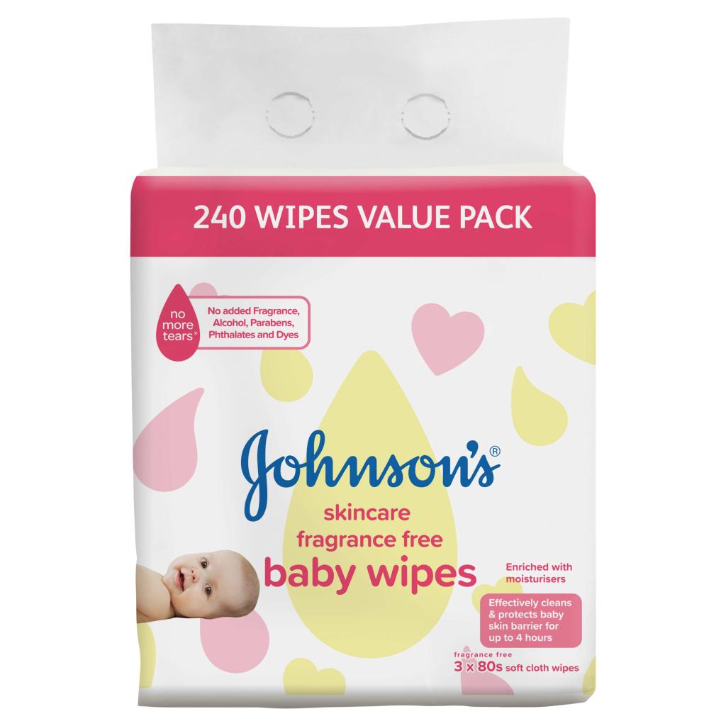 Johnsons fragrance free baby wipes