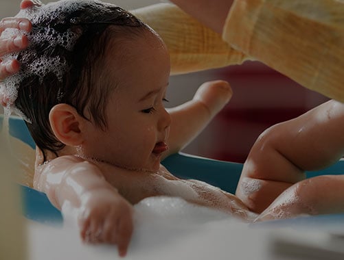 Baby taking Bath