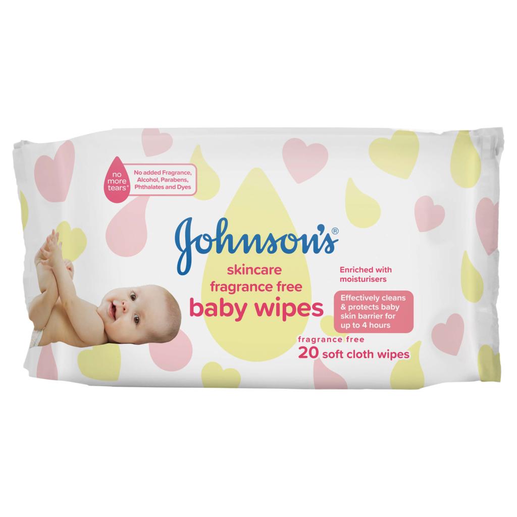 Johnsons fragrance free baby wipes