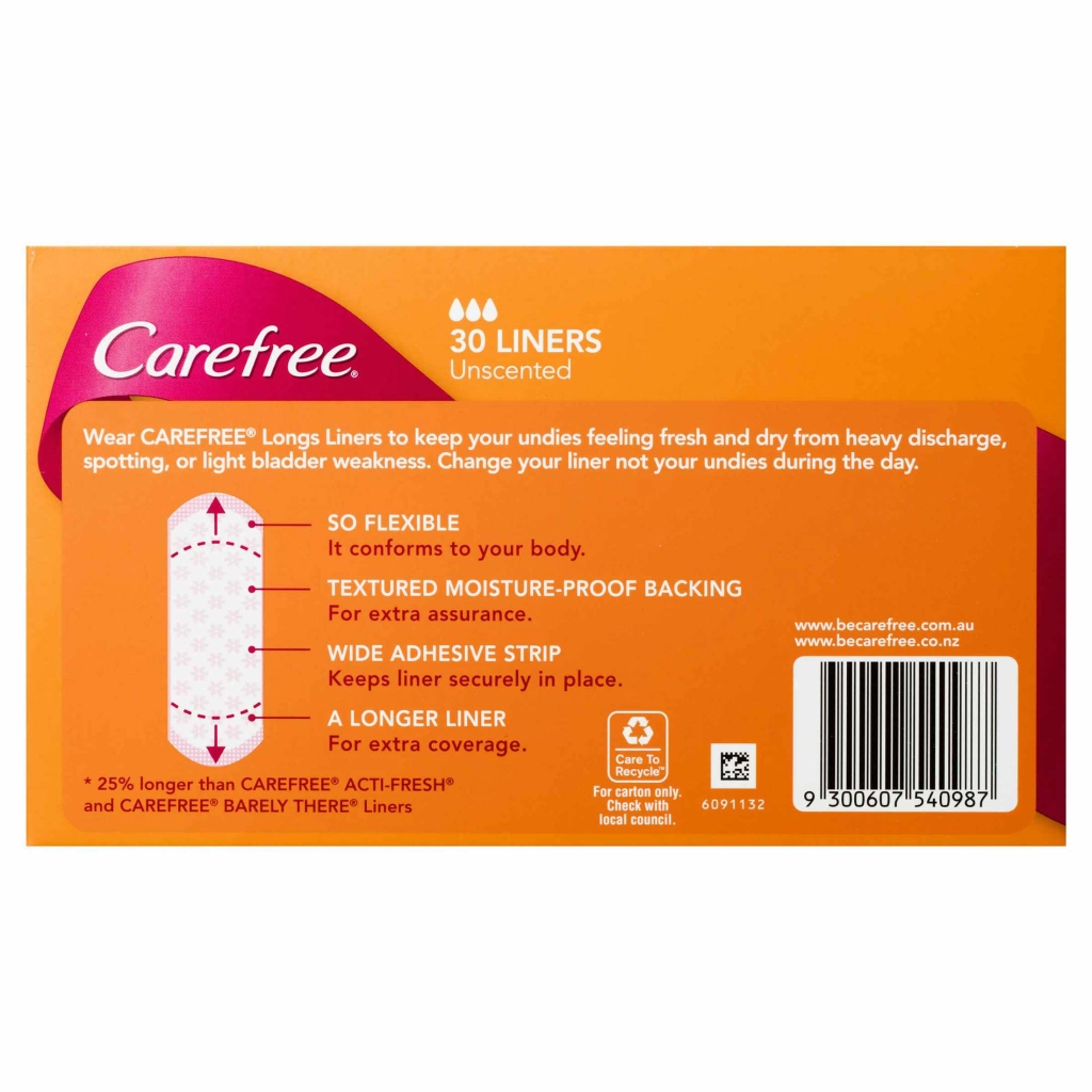 CAREFREE® Original Long Unscented Liners image 2