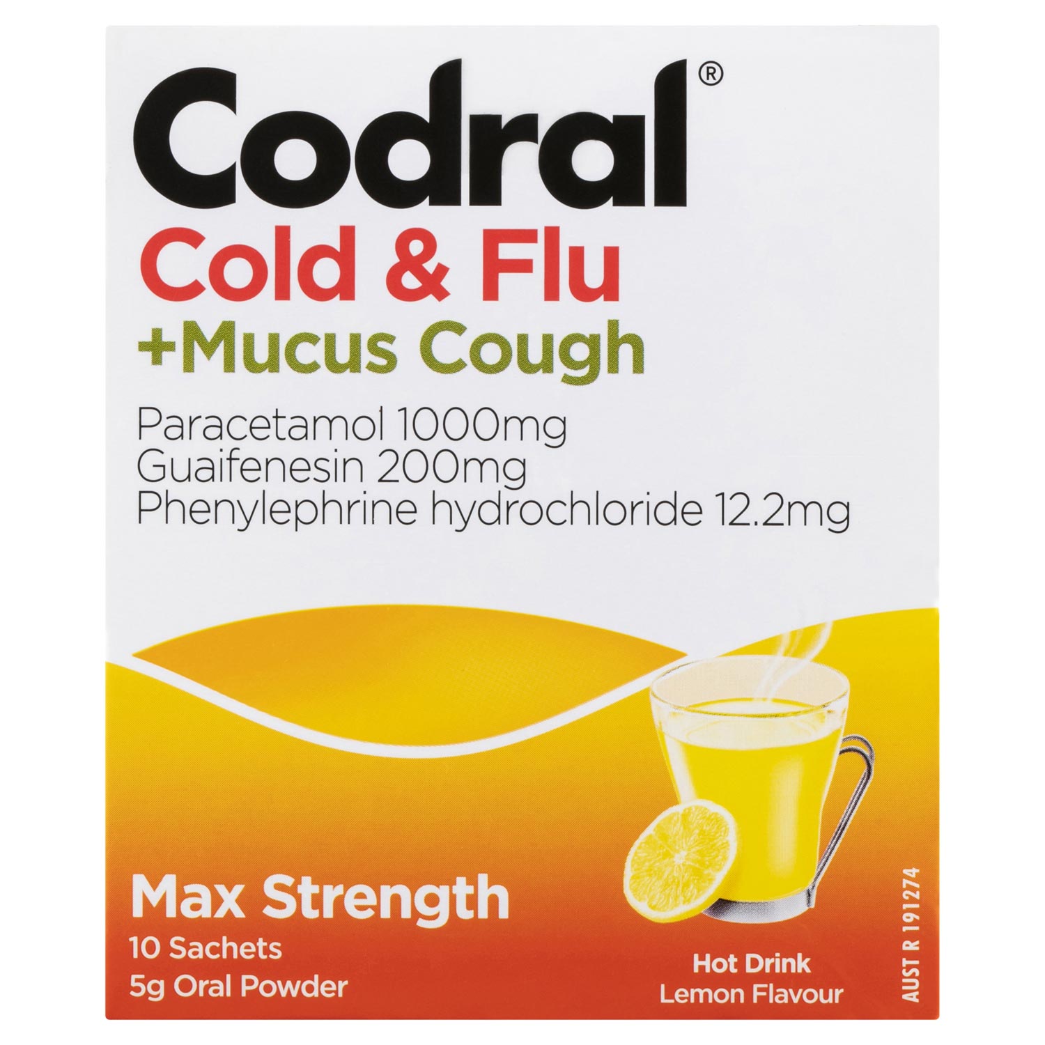 Codral Cold & Flu +Mucus Cough Hot Drink image 2