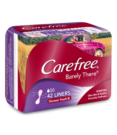 CAREFREE® BARELY THERE® Scented Shower Fresh Liners image 4