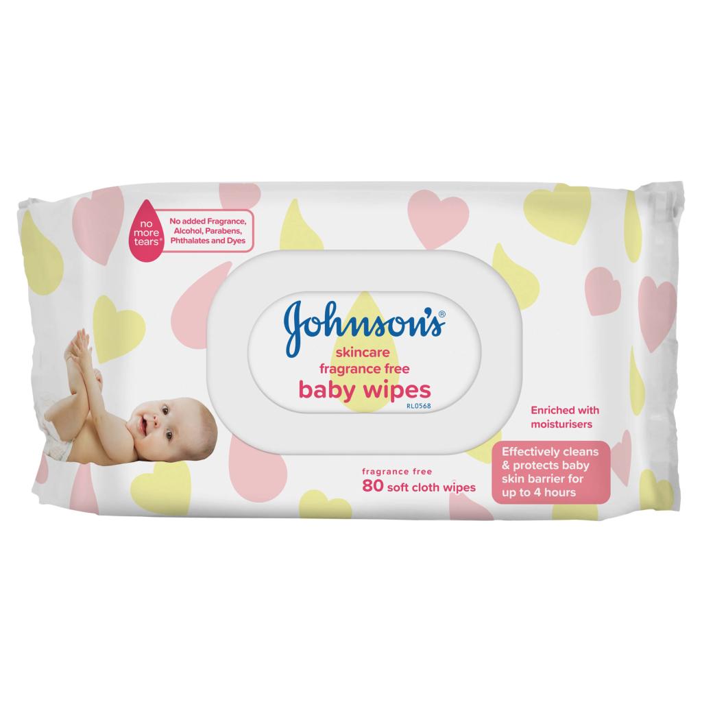 Johnsons fragrance free baby wipes