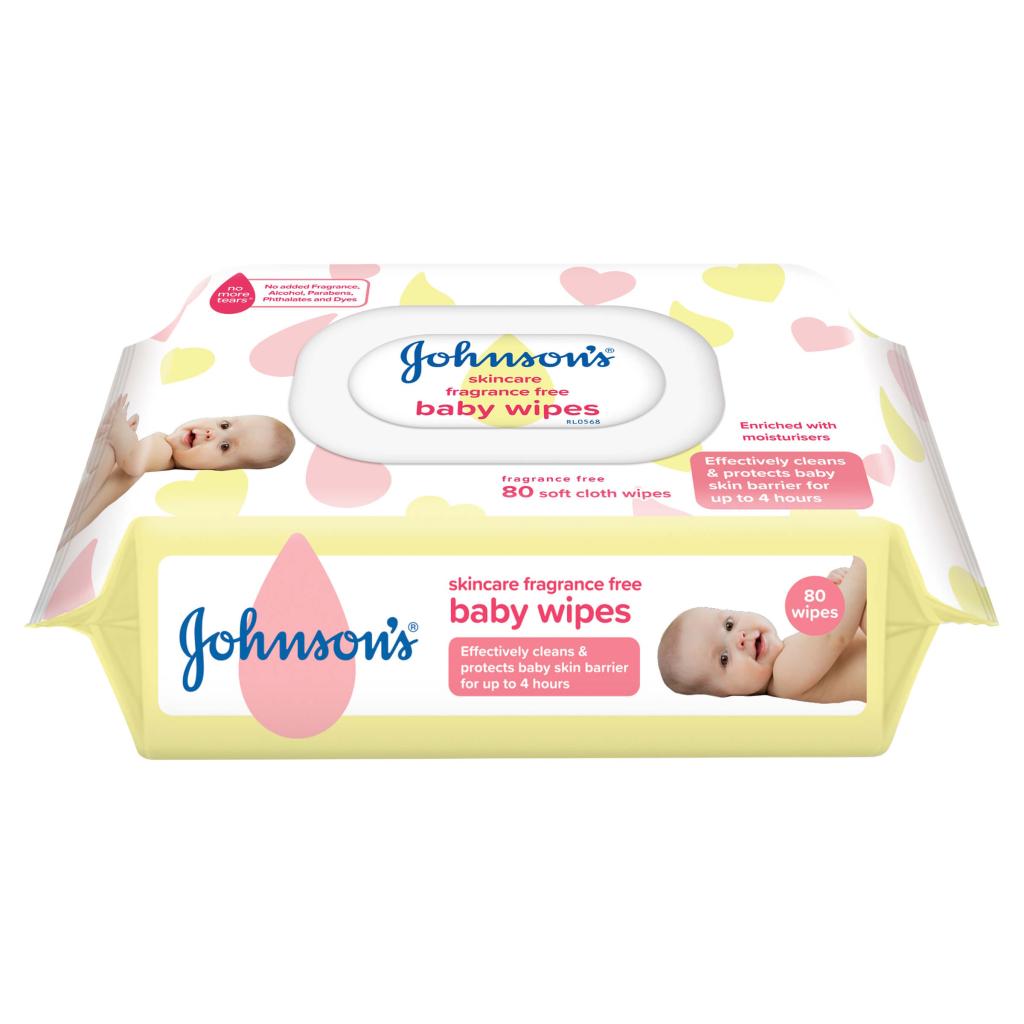 Johnsons fragrance free baby wipes