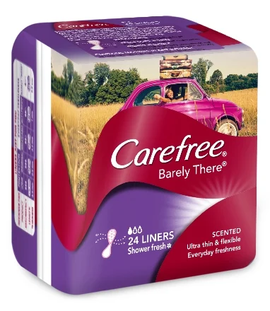 CAREFREE® BARELY THERE® Scented Shower Fresh Liners image 2
