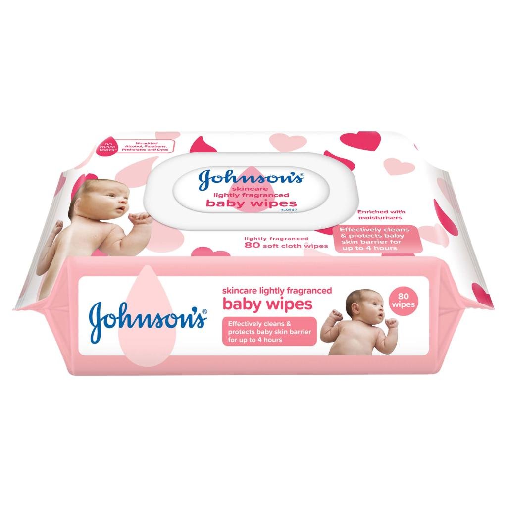 Johnsons lightly fragranced baby wipes