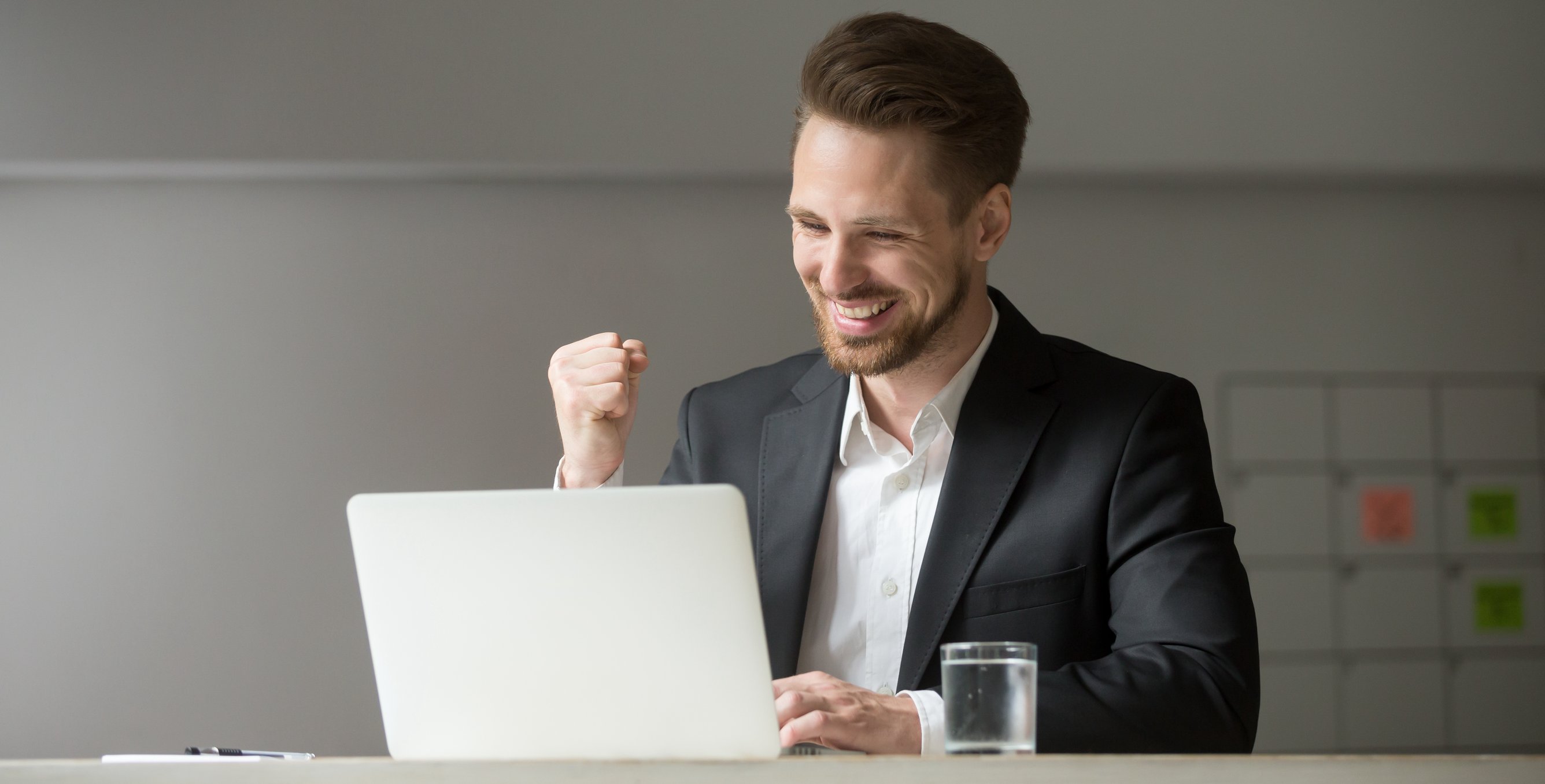 Happy business man that used alwaysAI for computer vision