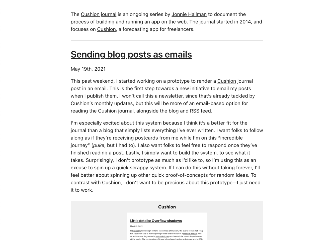 journal email template