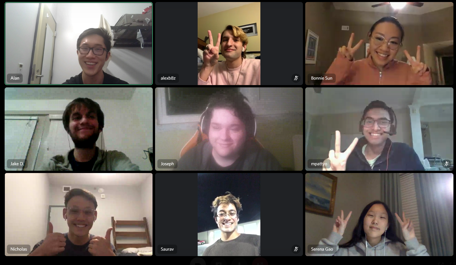 Our team having fun at Discord meetings