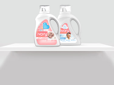 A lineup of Ivory Snow baby laundry detergents