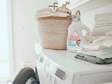 Laundry folded in shelf