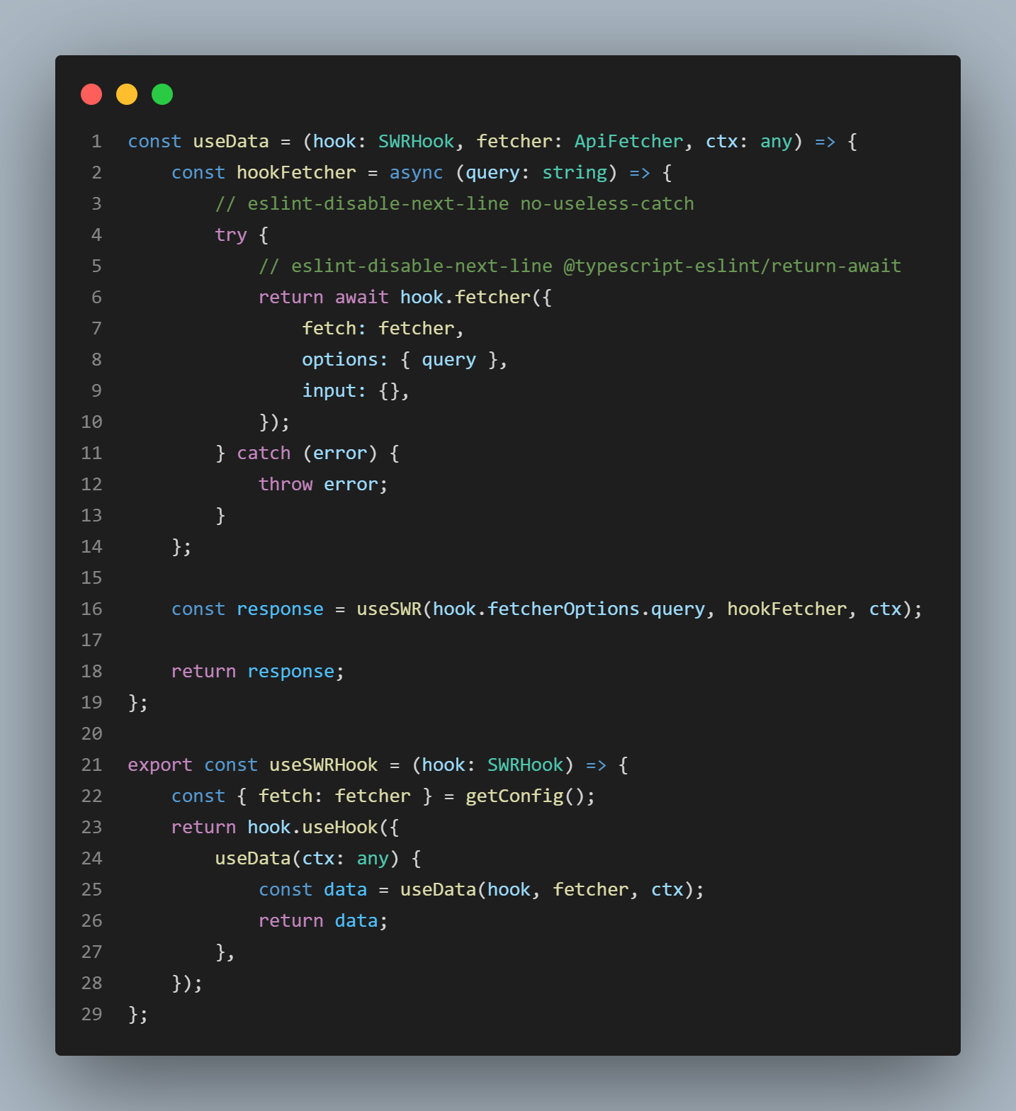 useSWRHook: Fetch data and cache it with SWR using graphql query as key