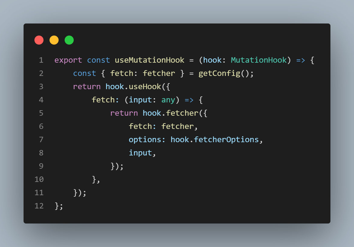 useMutationHook: Will mutate the SWR cached data