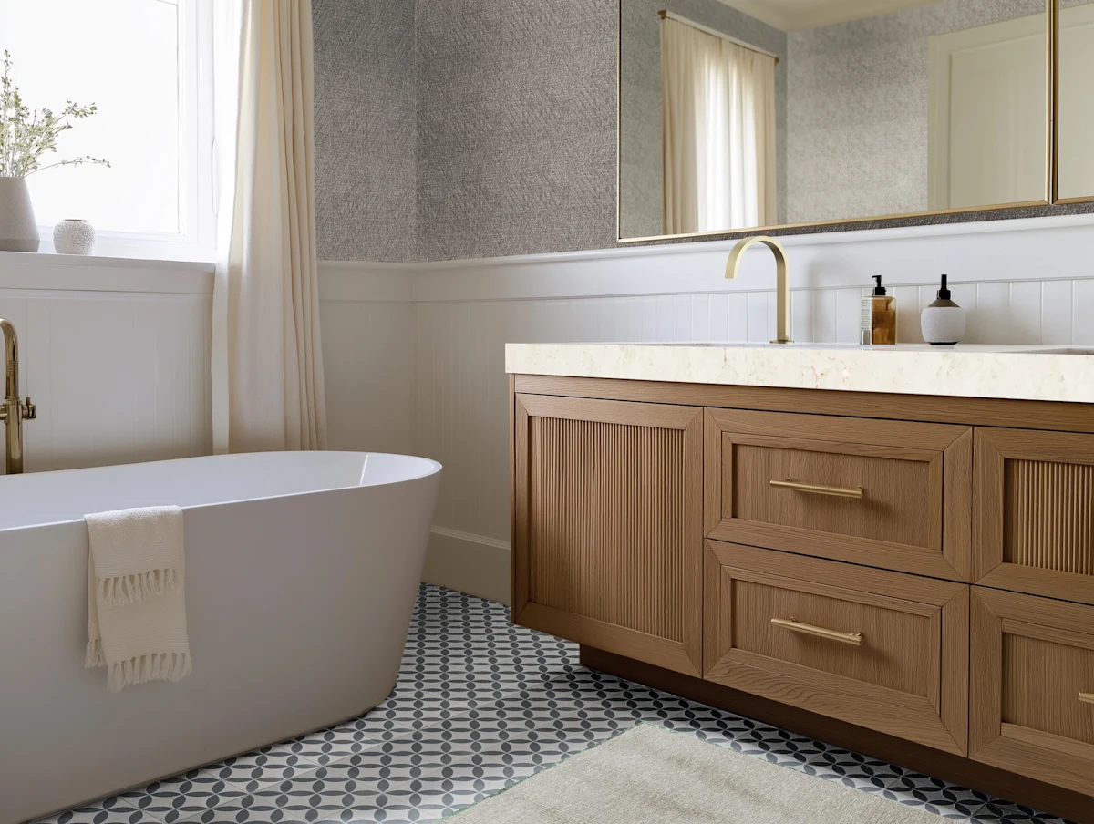 Organic Transitional Bathroom mobile