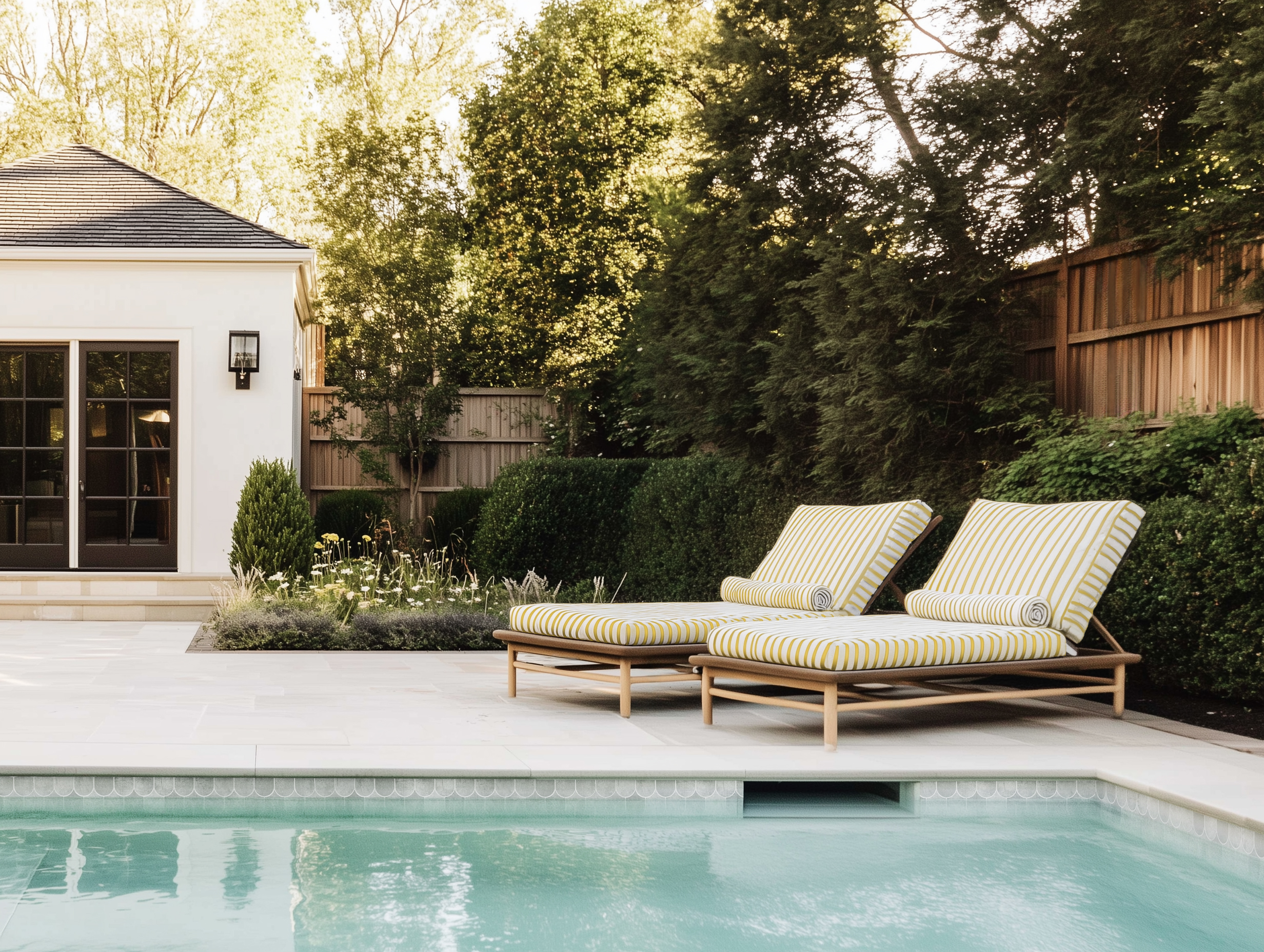 Striped Pool Seating Design Ideas & Samples | DesignShop | DesignShop