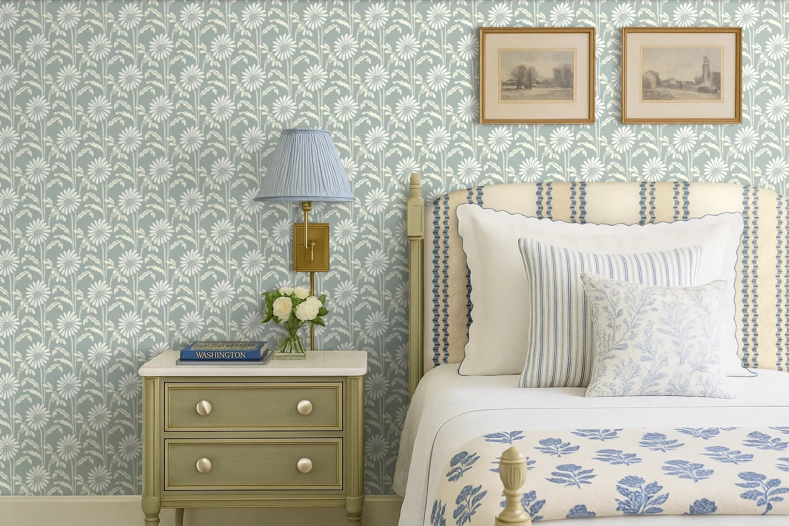 Layered Floral Bedroom