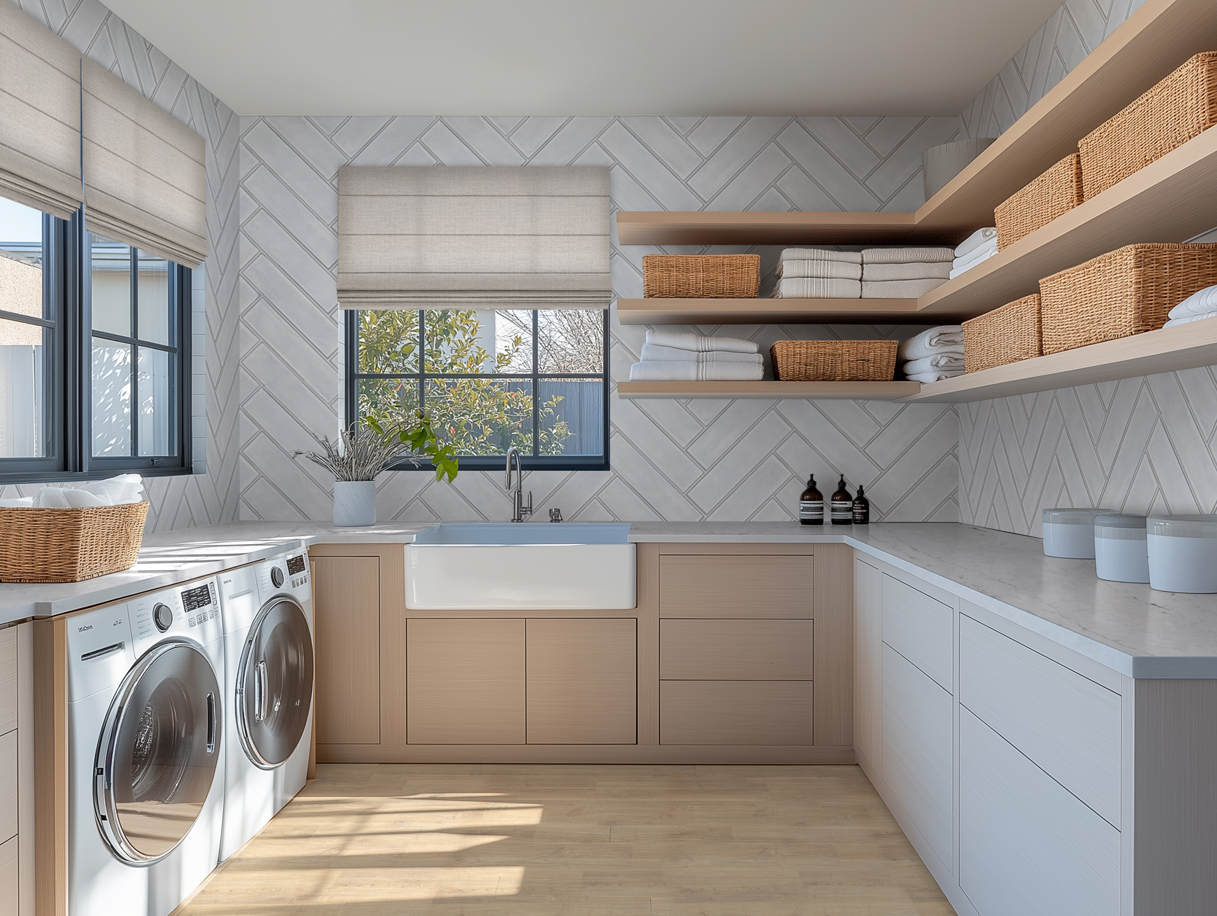 Bright Farmhouse Laundry Design Ideas & Samples | DesignShop | DesignShop