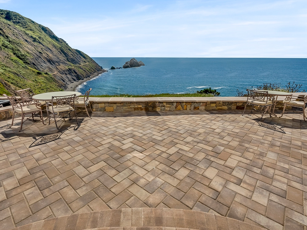 System Pavers upgraded this patio with an incredible view of the bay. 