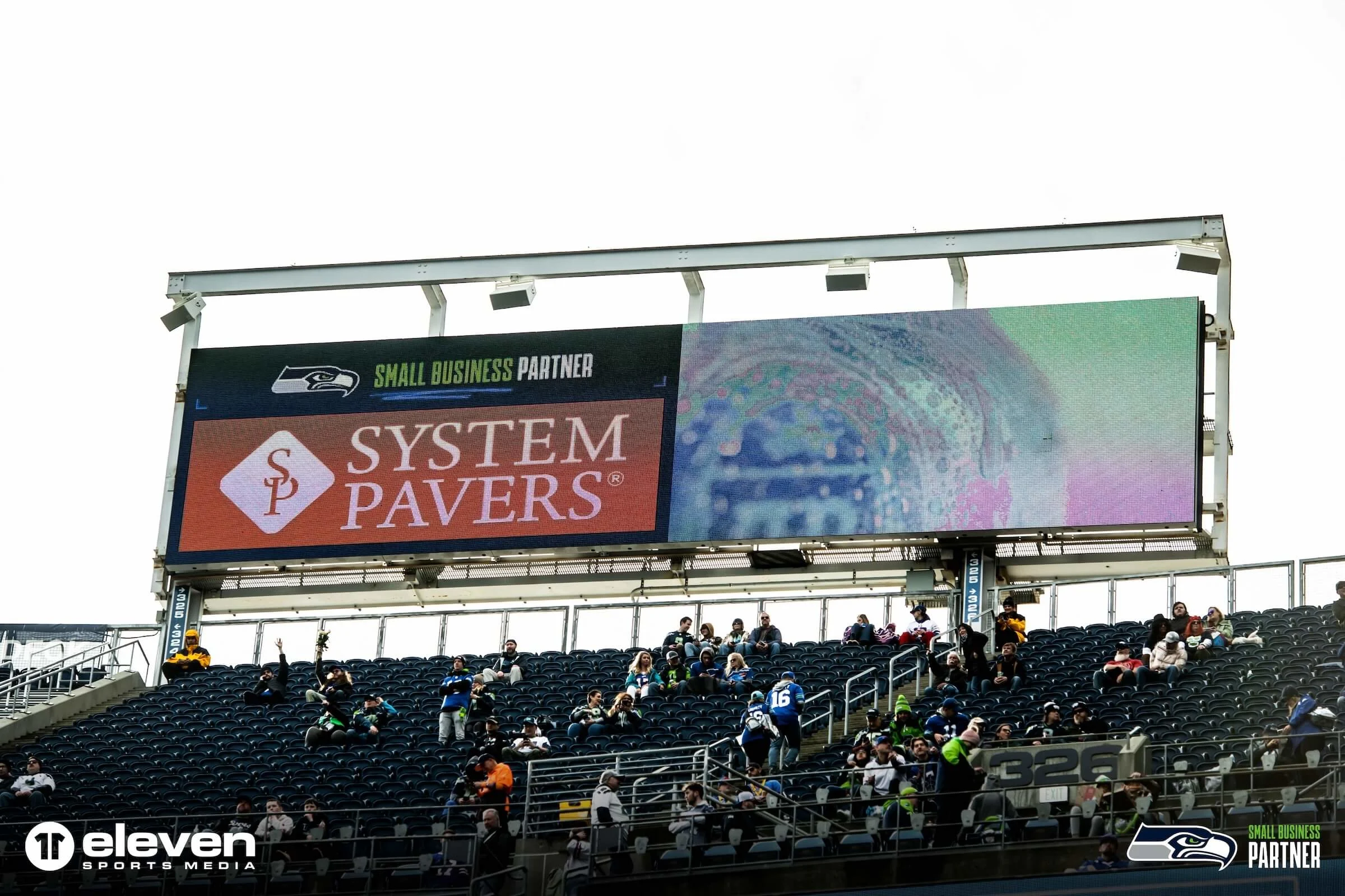 Seattle Seahawks Small Business Partnership Football Scoreboard Signage Washington 