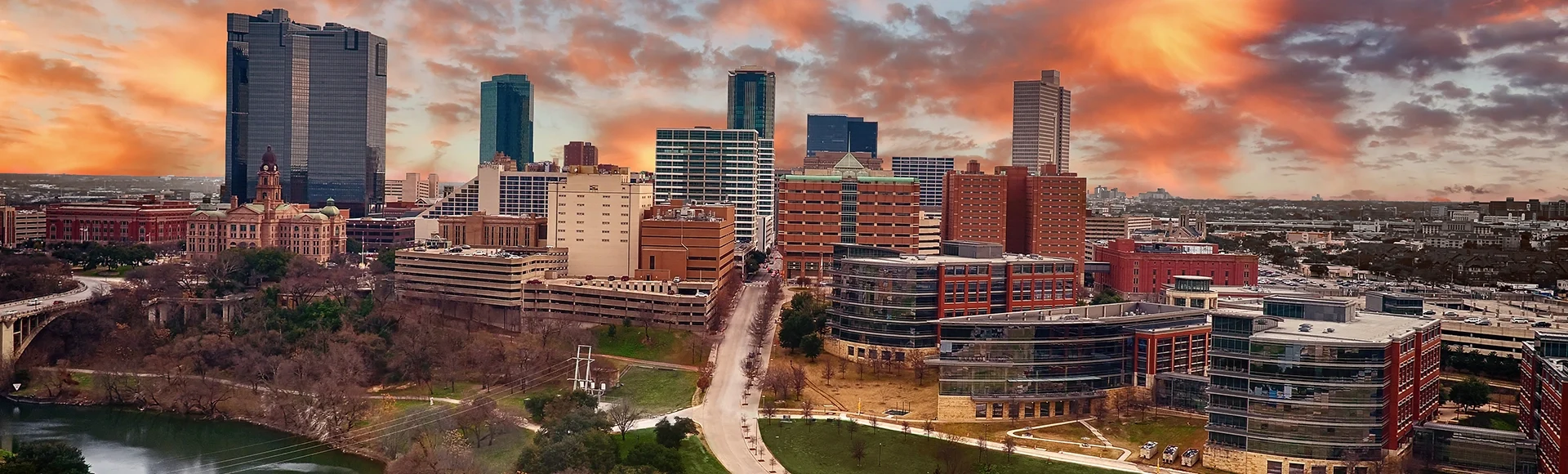 Aerial Downtown Fort Worth, Texas
