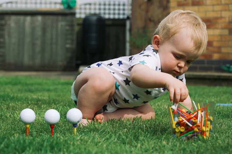 baby on turf