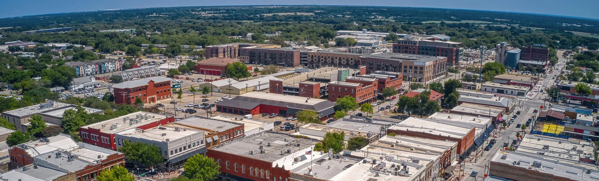 Aerial View of the DFW Suburb of McKinney, Texas during Summer