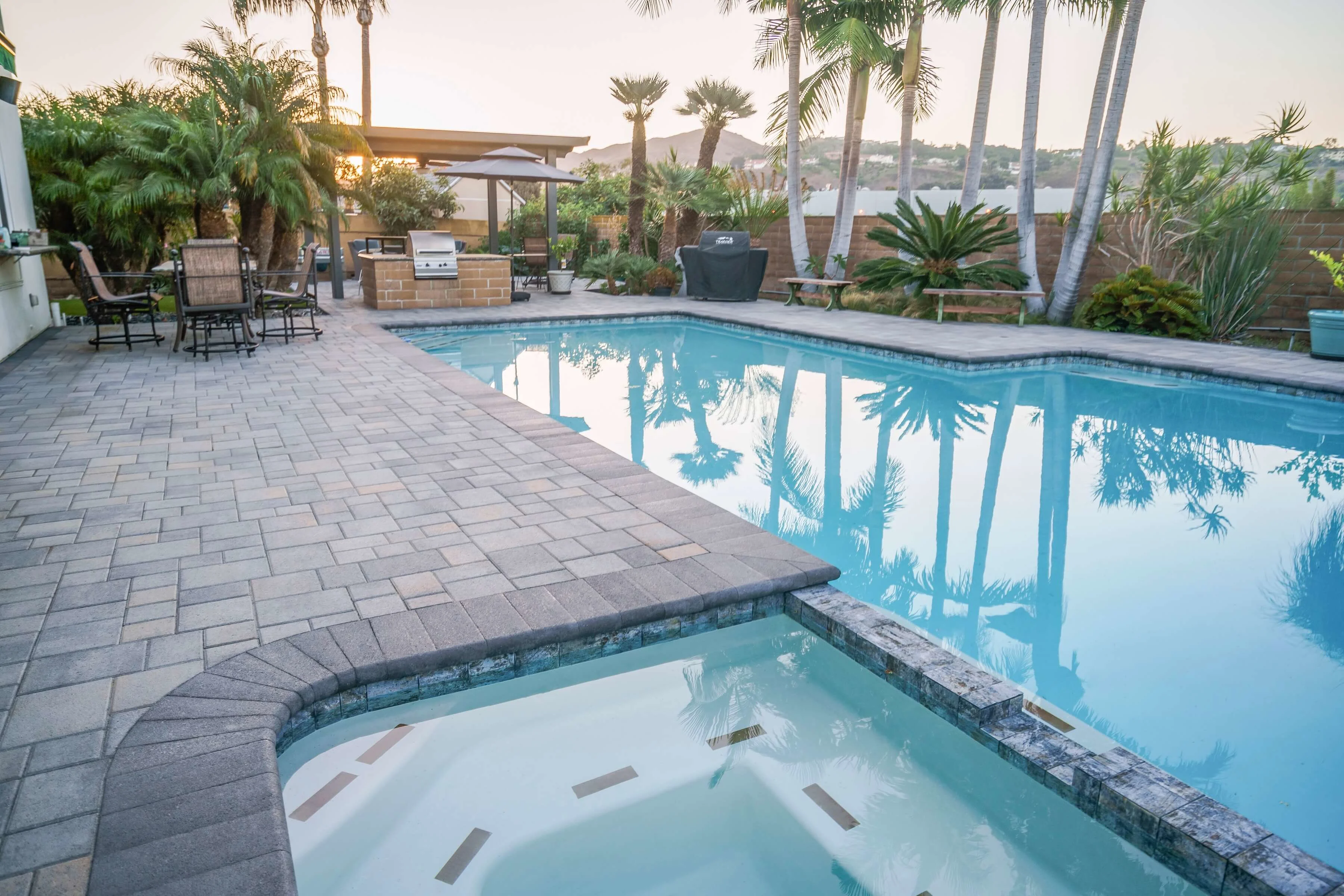 Pool deck pavers in California