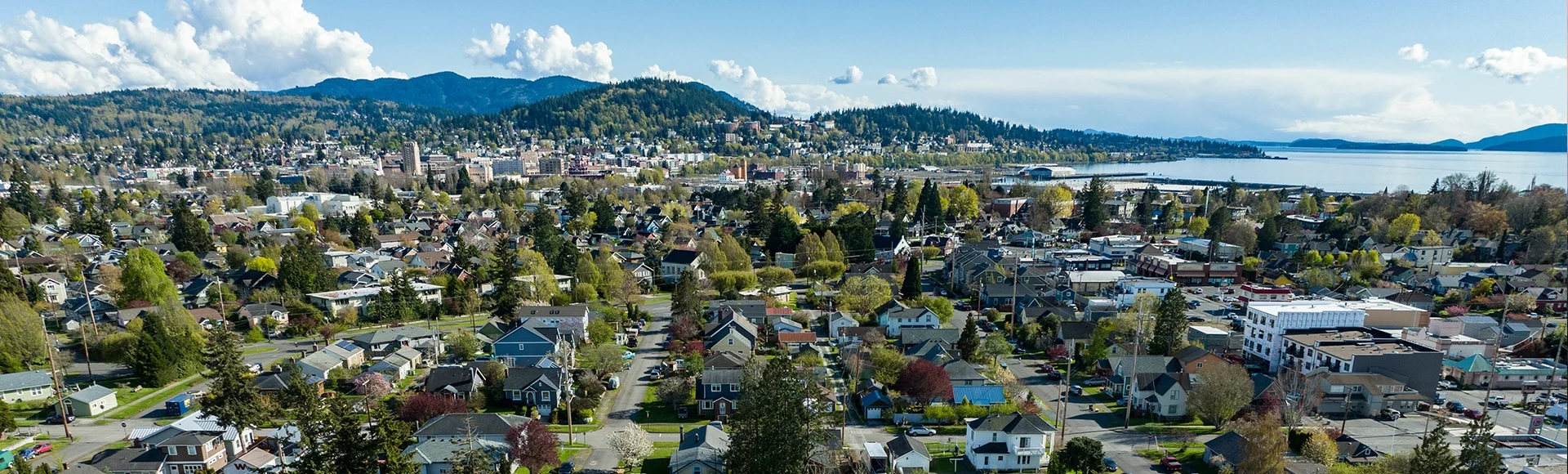 Bellingham Washington Columbia Lettered streets Neighborhoods Aerial View