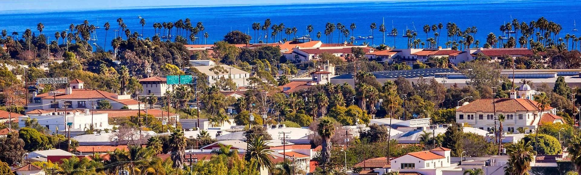 Buildings Coastline Pacific Ocean Santa Barbara California