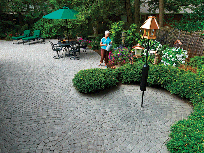 paver patio circular pattern