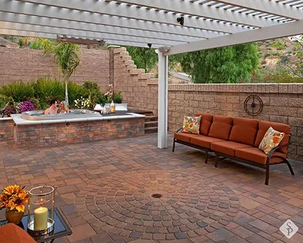 paver patio and pergola