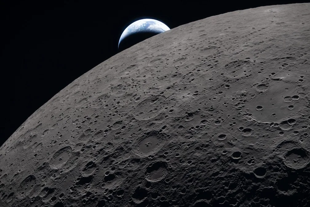 A view of Planet Earth from Artemis II as it circles the moon 