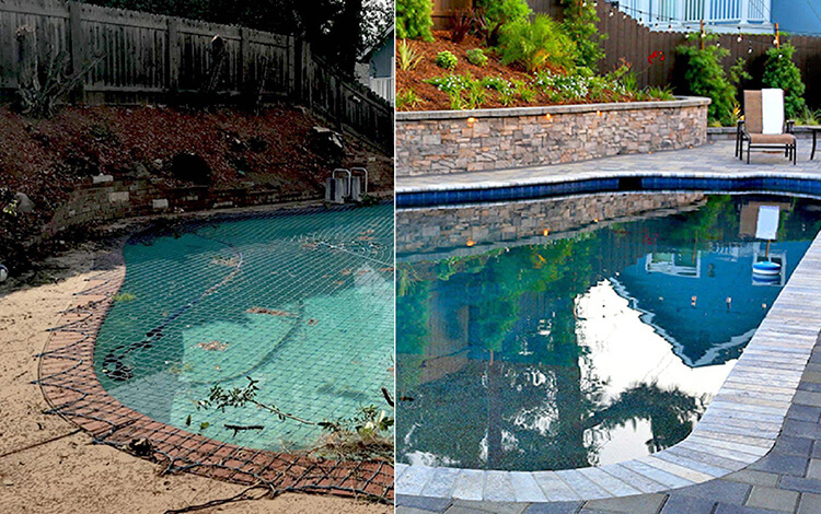 Before and After pool deck