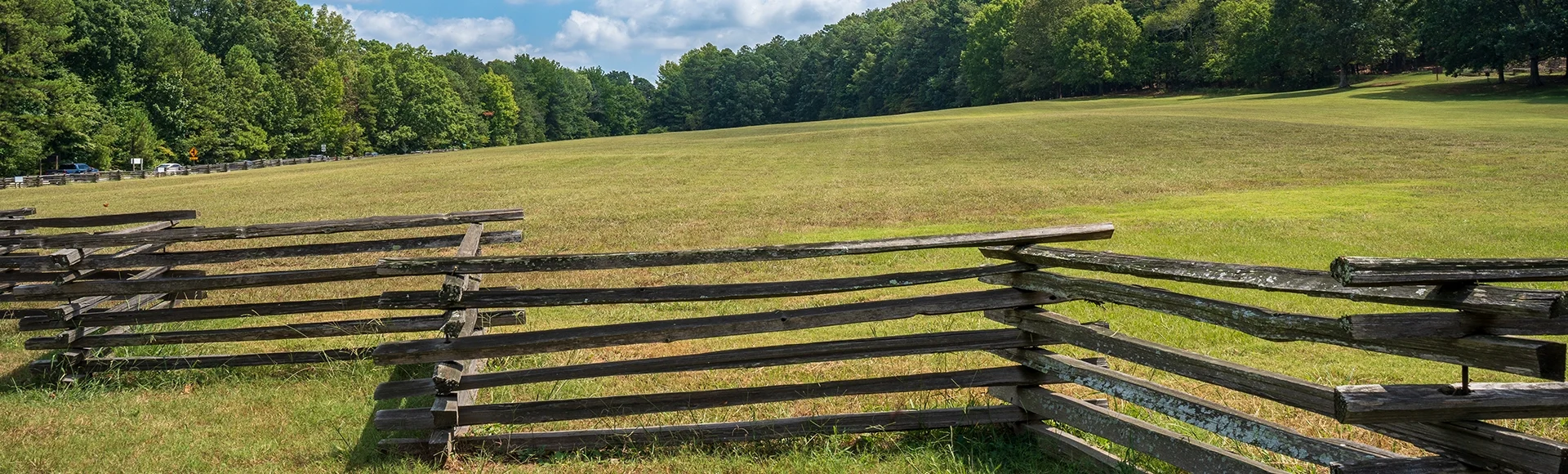 Beautiful views at Kennesaw Mountain National Battlefield park, Georgia. Visitors have many options to hike, walk, jog around the beautiful hilly streets or path inside the woods.